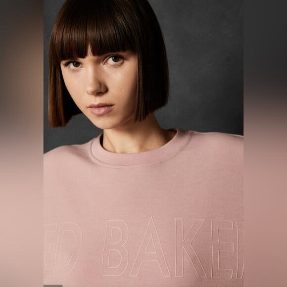 Ted Baker Branded Sweatshirt in Dusty Pink - Picture 4 of 15